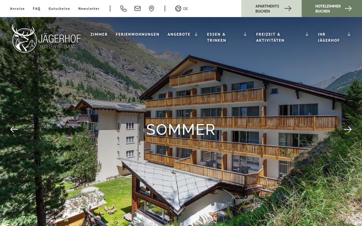 Screenshot of jaegerhofzermatt.ch