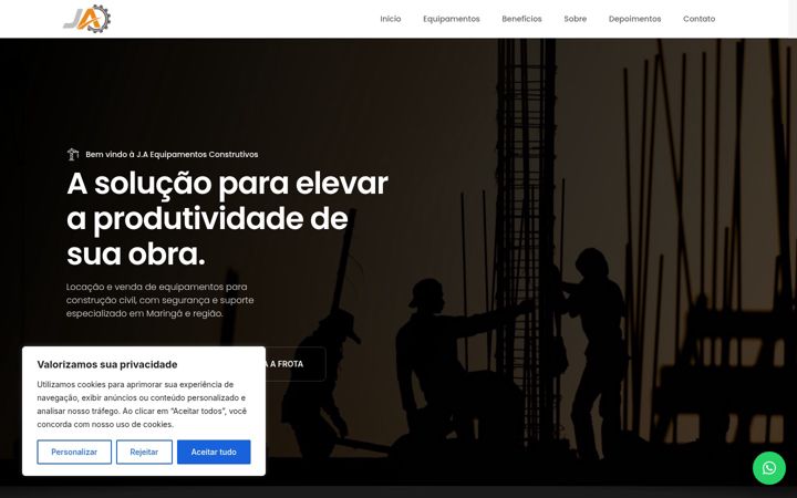 Screenshot of jaequipamentosconstrutivos.com.br