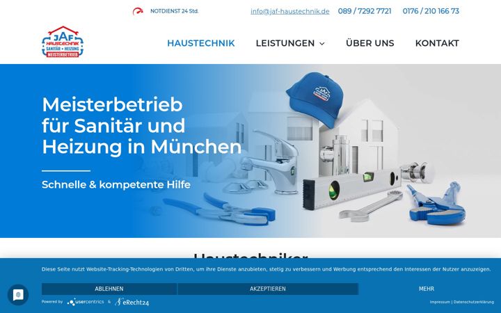 Screenshot of jaf-haustechnik.de
