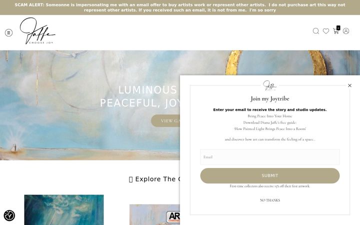 Screenshot of jaffefineart.com
