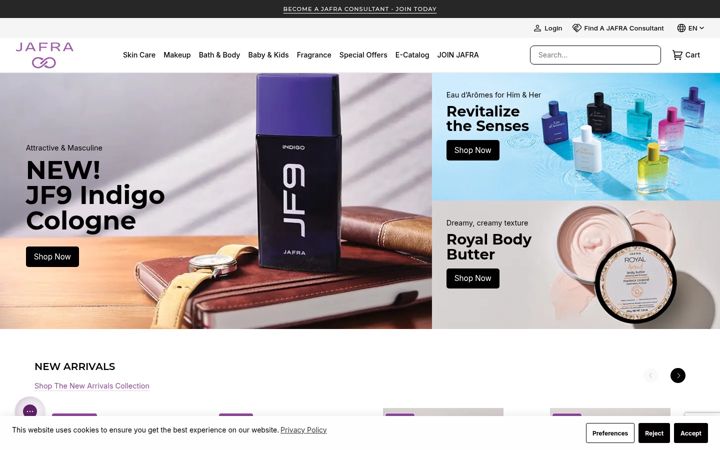Screenshot of jafra.com