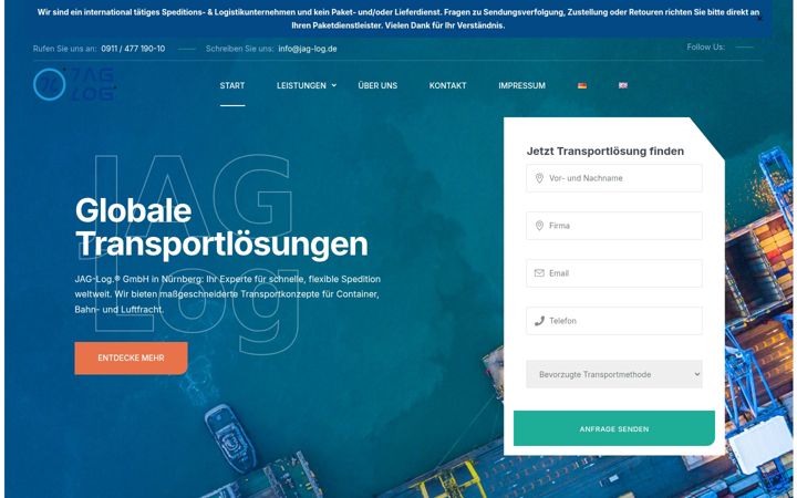 Screenshot of jag-log.de
