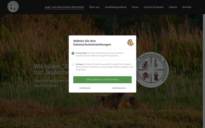 Screenshot of jagd-und-naturschule-wertachtal.de