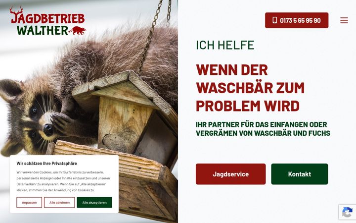Screenshot of jagdbetrieb-walther.de