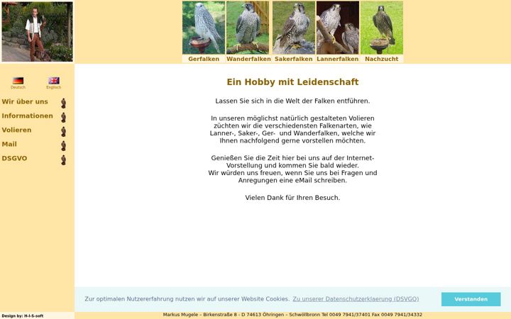 Screenshot of jagdfalkenhof.de