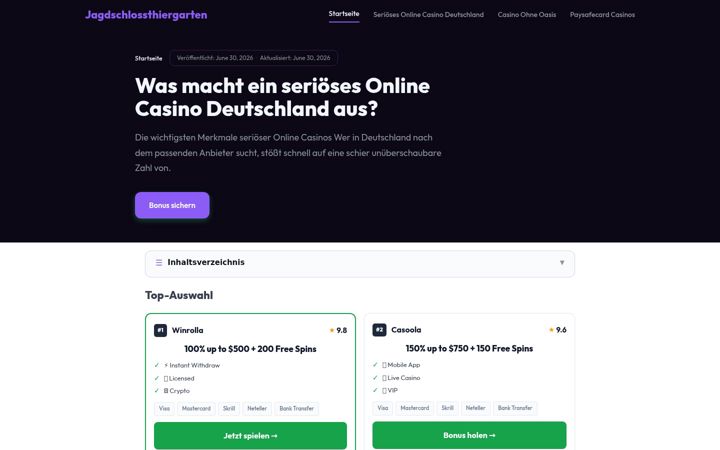 Screenshot of jagdschlossthiergarten.de
