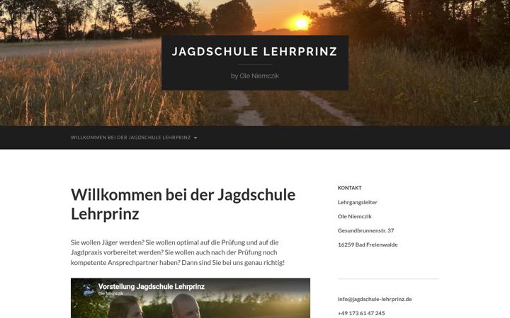 Screenshot of jagdschule-lehrprinz.de