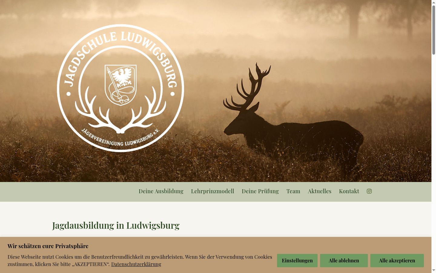 Screenshot des Einwilligungsbanners vor jeglicher Interaktion