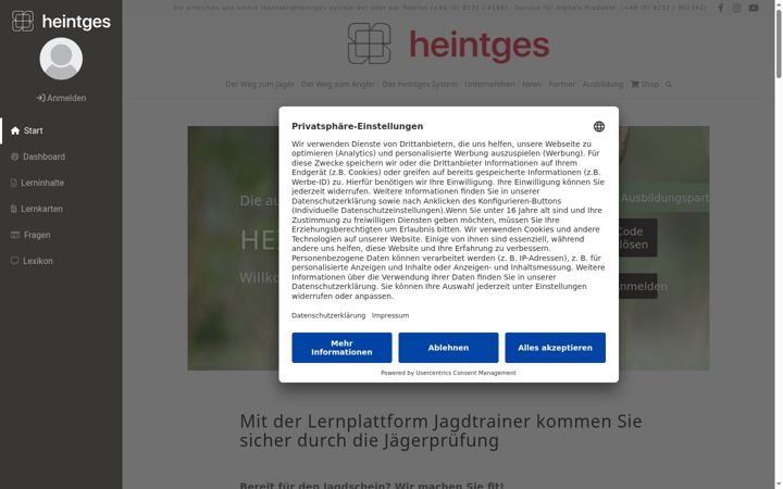 Screenshot of jagdtrainer.de