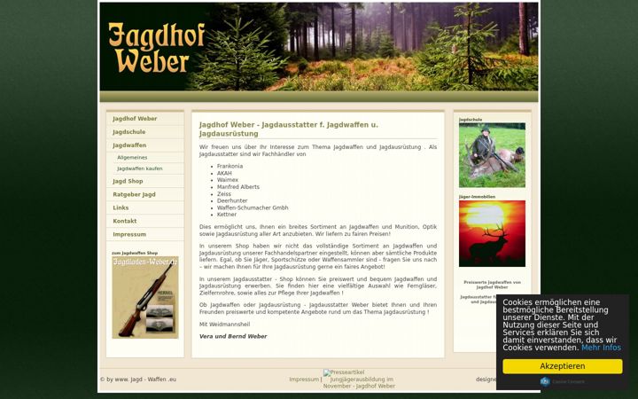 Screenshot of jagdwaffen-weber.de