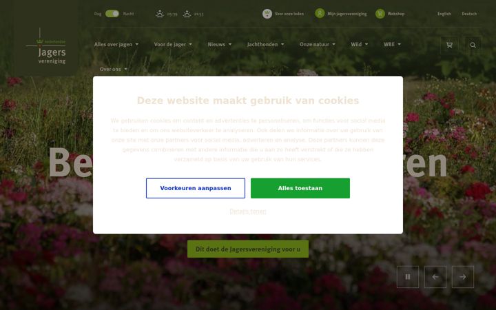 Screenshot of jagersvereniging.nl