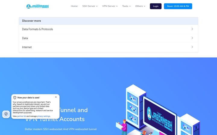 Screenshot of jagoanssh.com