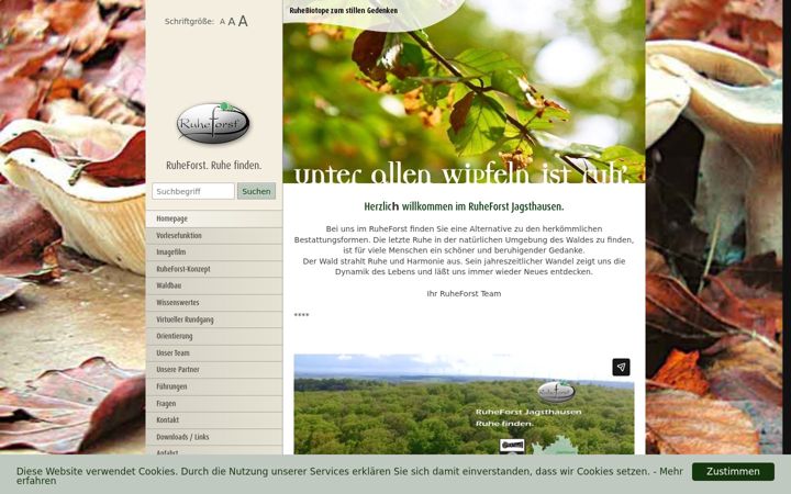 Screenshot of jagsthausen-ruheforst.de