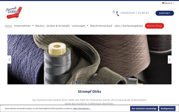 Screenshot of jagstheimer-strumpffabrik.de