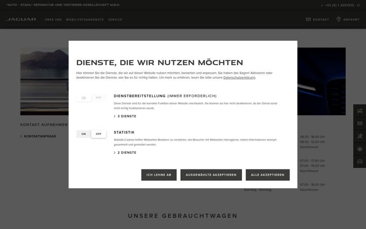 Screenshot of jaguar-wien-donaustadt.at