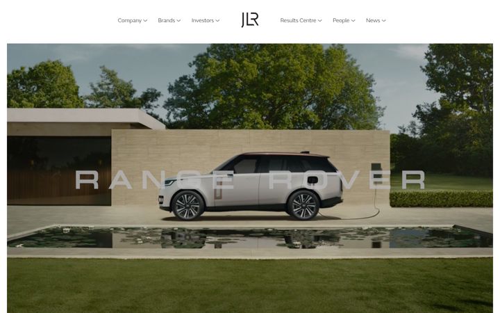 Snímek obrazovky jaguarlandrover.com