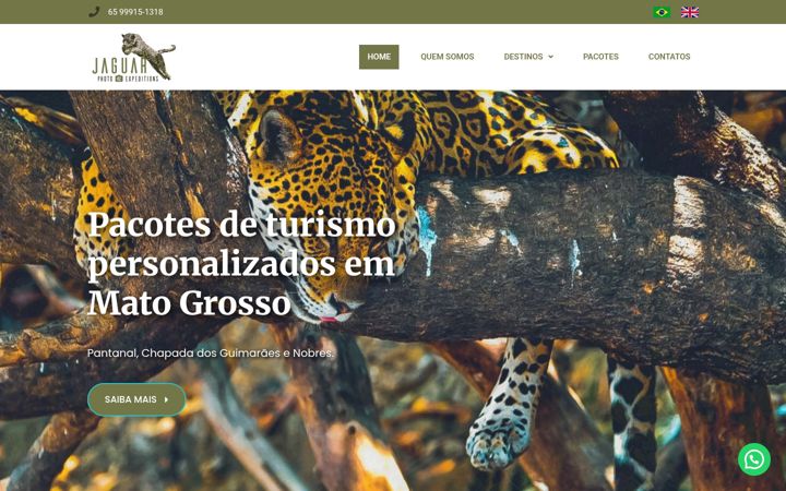 Screenshot of jaguarphotoexpeditions.com.br