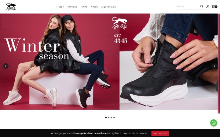 Screenshot of jaguarshoes.com.ar