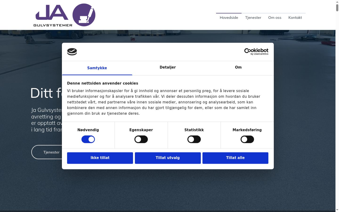 Screenshot del banner di consenso mostrato prima di qualsiasi interazione