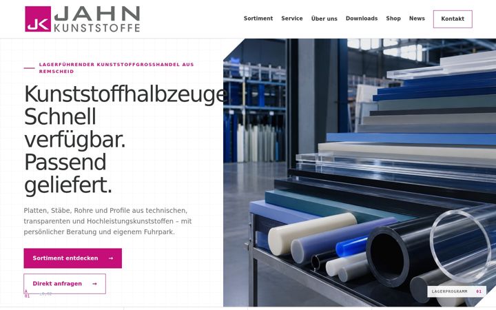Screenshot of jahn-kunststoffe.de