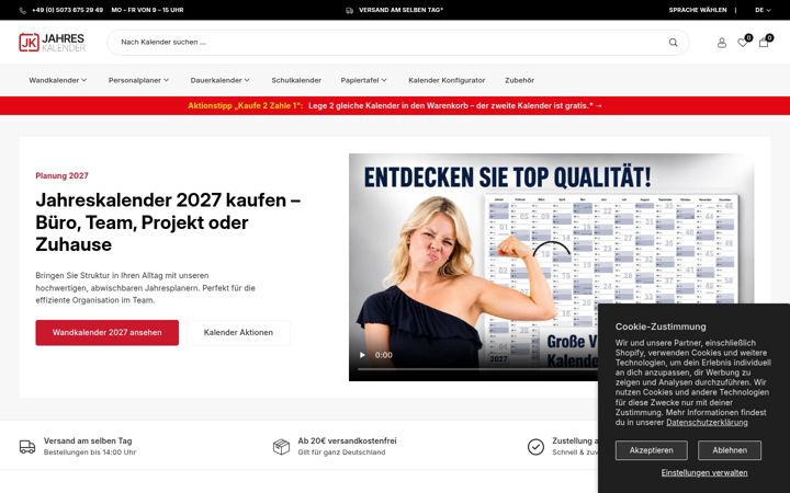 Screenshot of jahreskalender.de