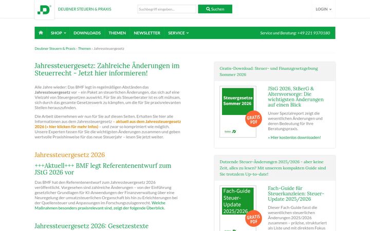 Screenshot of jahressteuergesetz.de