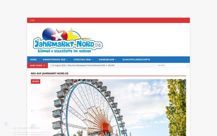 Screenshot of jahrmarktnord.de