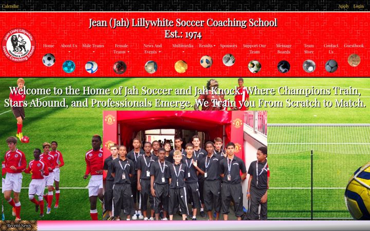 Screenshot of jahsoccer.com