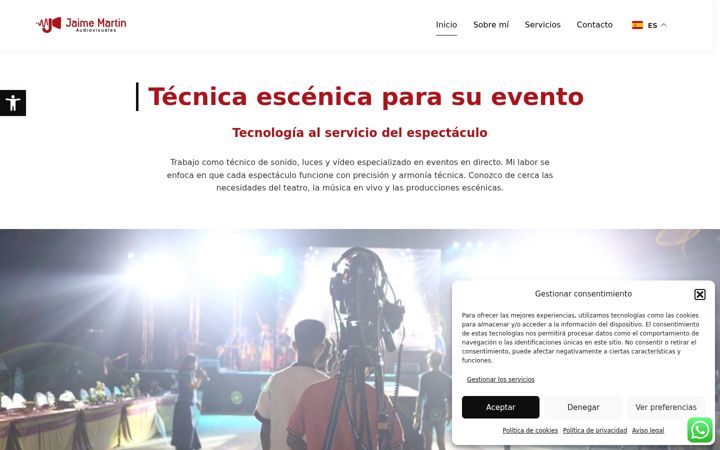 Screenshot of jaimemartinaudiovisuales.es