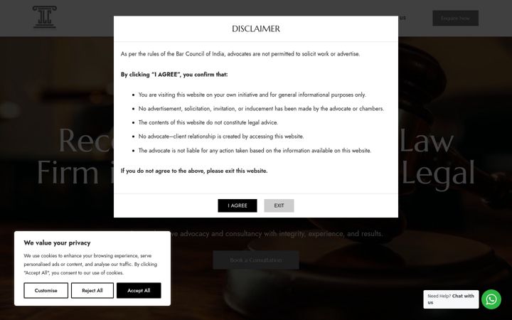 Screenshot of jainlawchambers.com