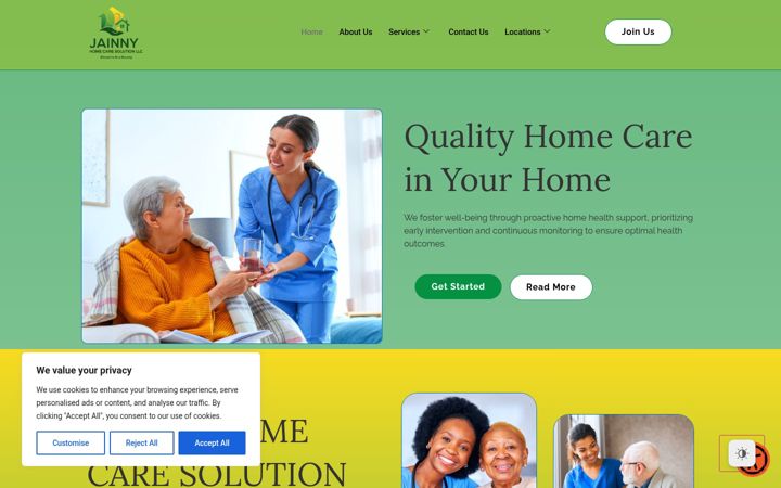 Screenshot of jainnyhomecare.com