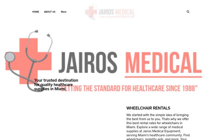 Screenshot of jairosmedical.com