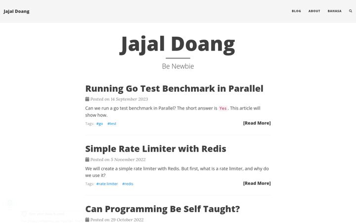 Screenshot of jajaldoang.com