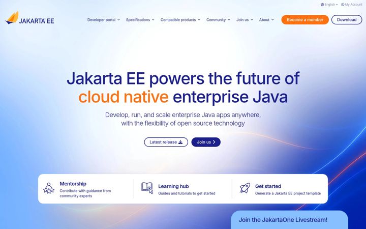 Screenshot of jakarta.ee