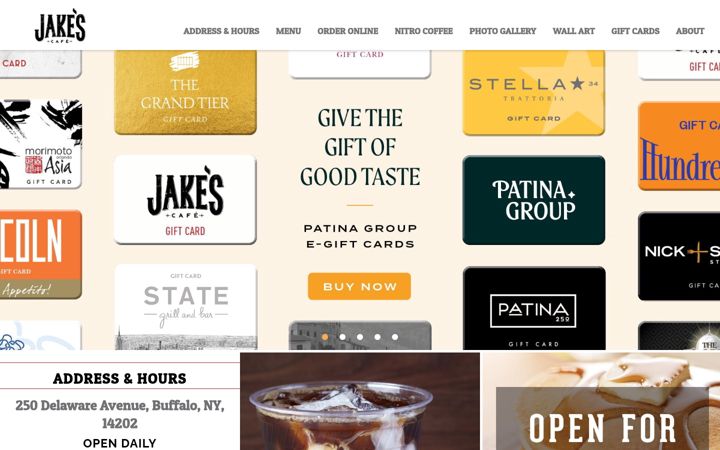 Screenshot of jakescafebuffalo.com