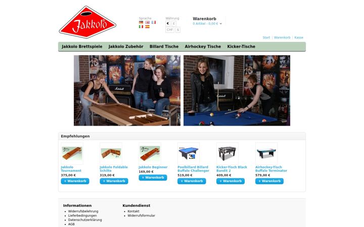 Screenshot of jakkoloshop.de