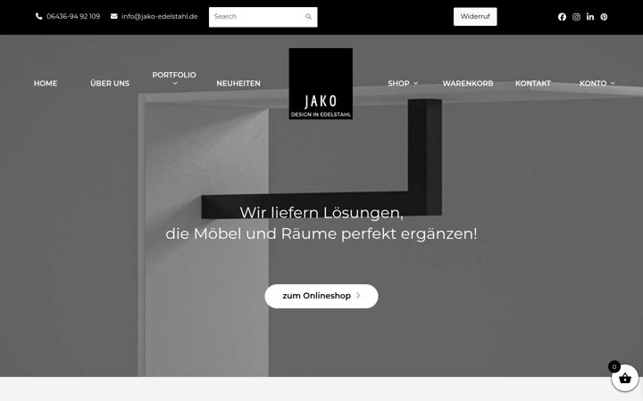 Screenshot of jako-edelstahl.de