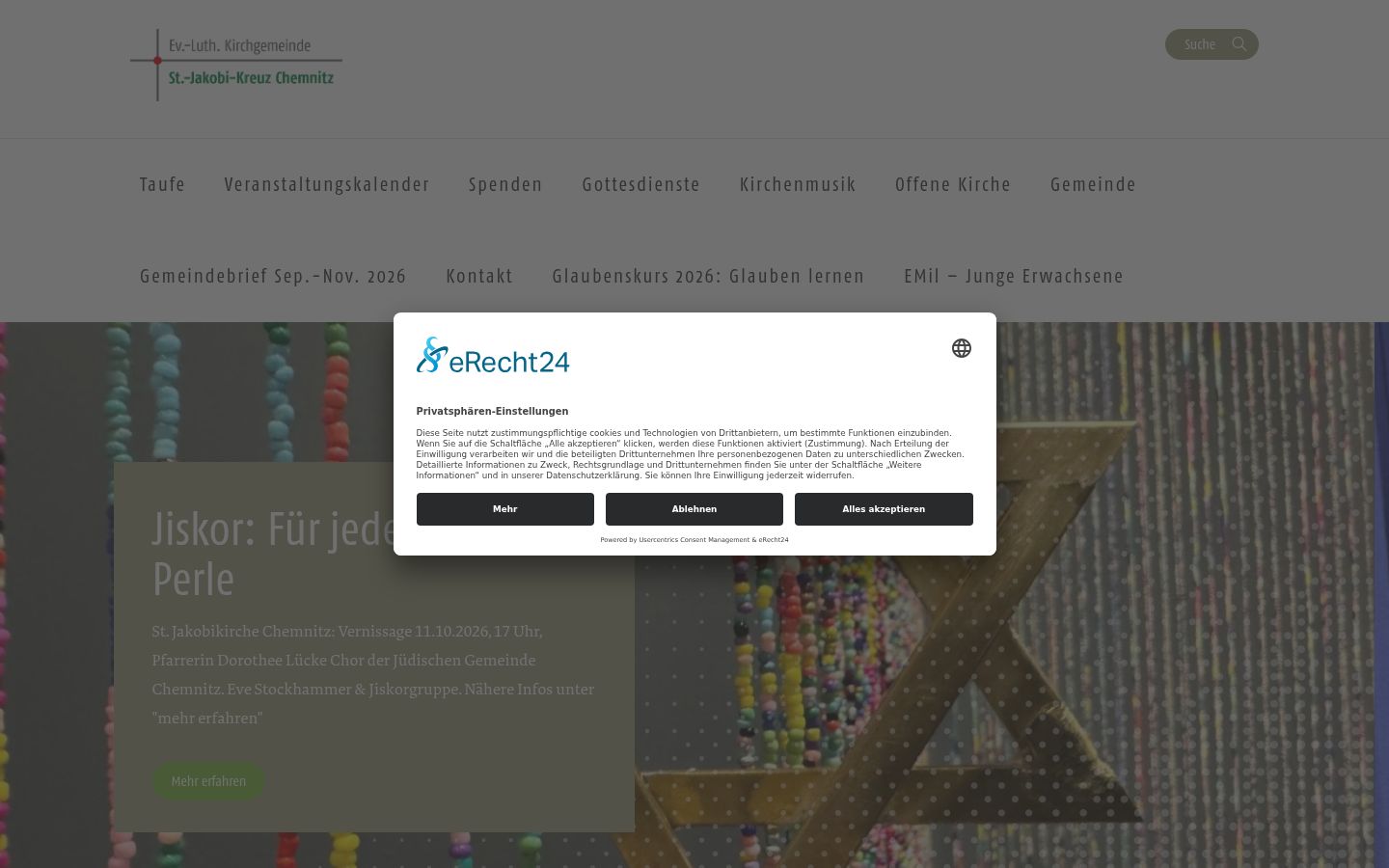 Captura de ecrã do banner de consentimento apresentado antes de qualquer interação