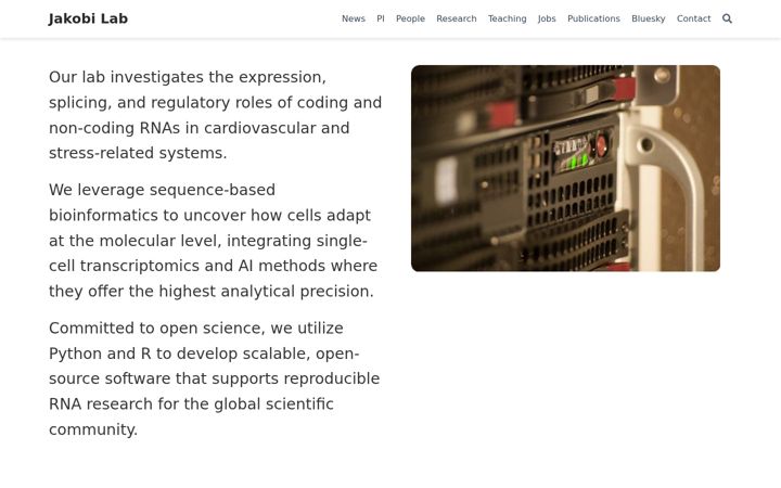 Screenshot of jakobilab.org