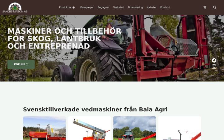 Screenshot of jakobsmaskin.se