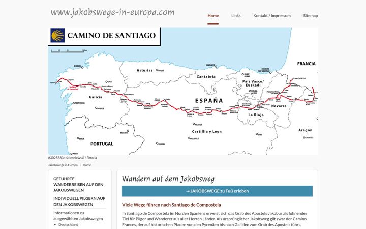 Screenshot of jakobswege-in-europa.com