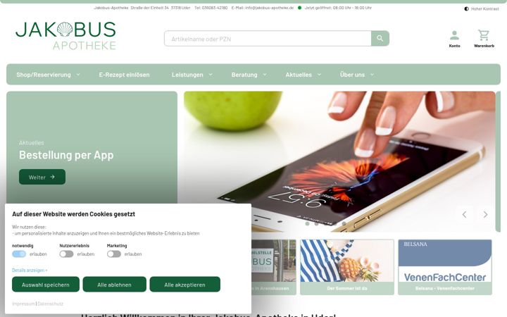 Screenshot of jakobus-apotheke.de