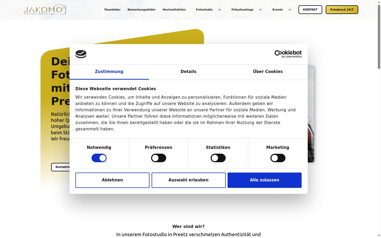 Screenshot tal-banner tal-kunsens muri qabel kwalunkwe interazzjoni