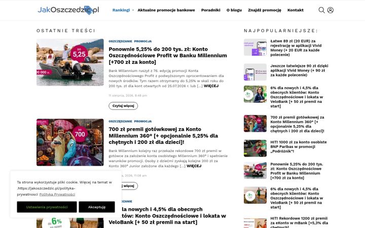 Screenshot of jakoszczedzic.pl