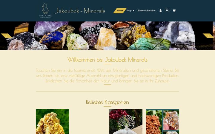 Screenshot of jakoubekminerals.de