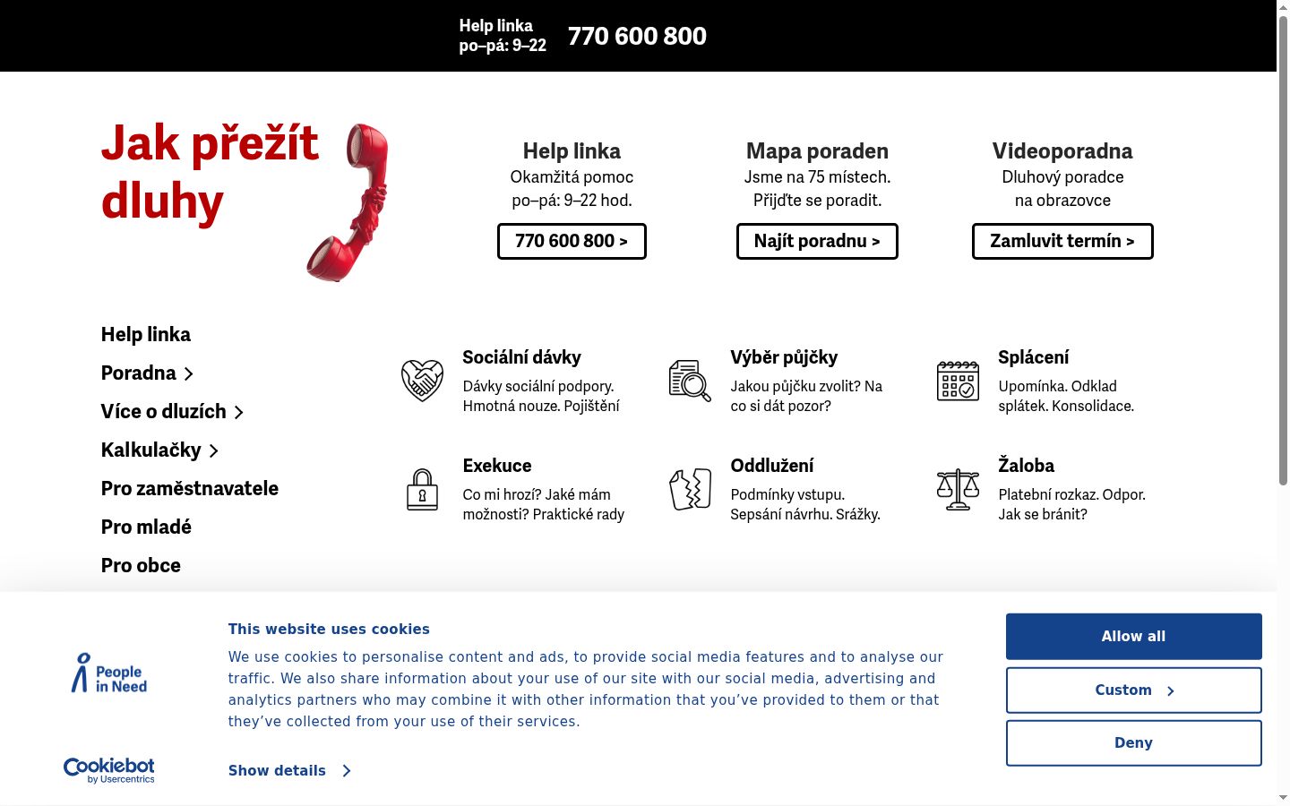 Screenshot del banner di consenso mostrato prima di qualsiasi interazione