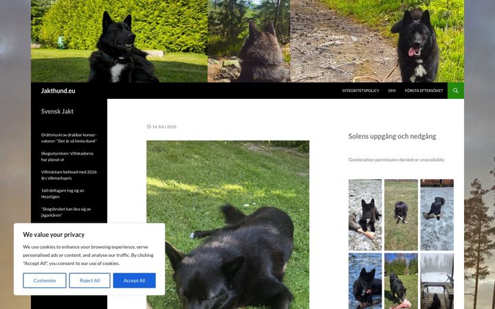 Screenshot of jakthund.eu