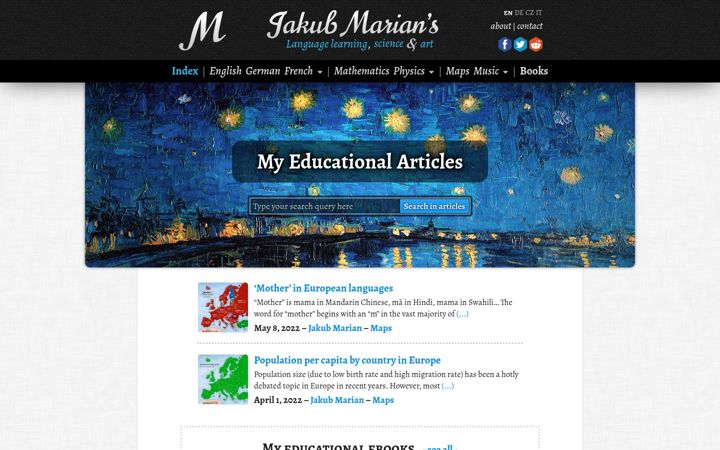 Screenshot of jakubmarian.com