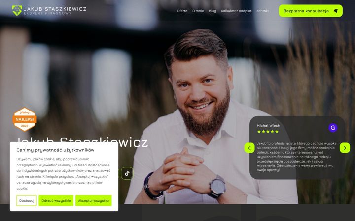 Screenshot of jakubstaszkiewicz.pl