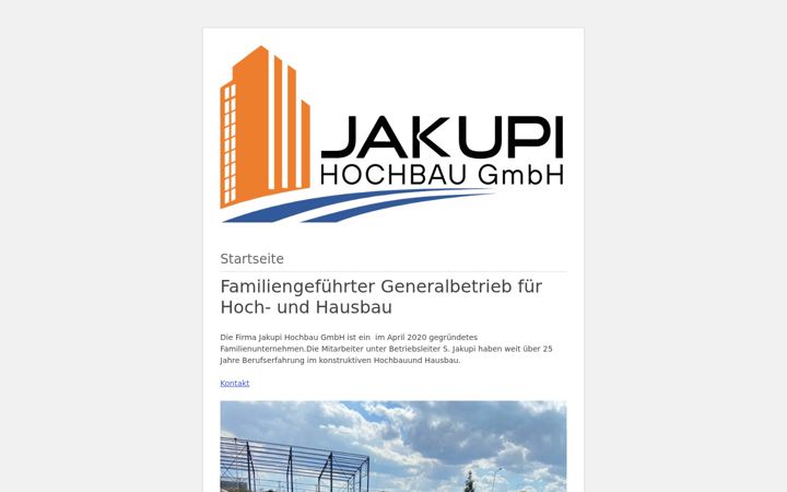 Screenshot of jakupi-hochbau.de